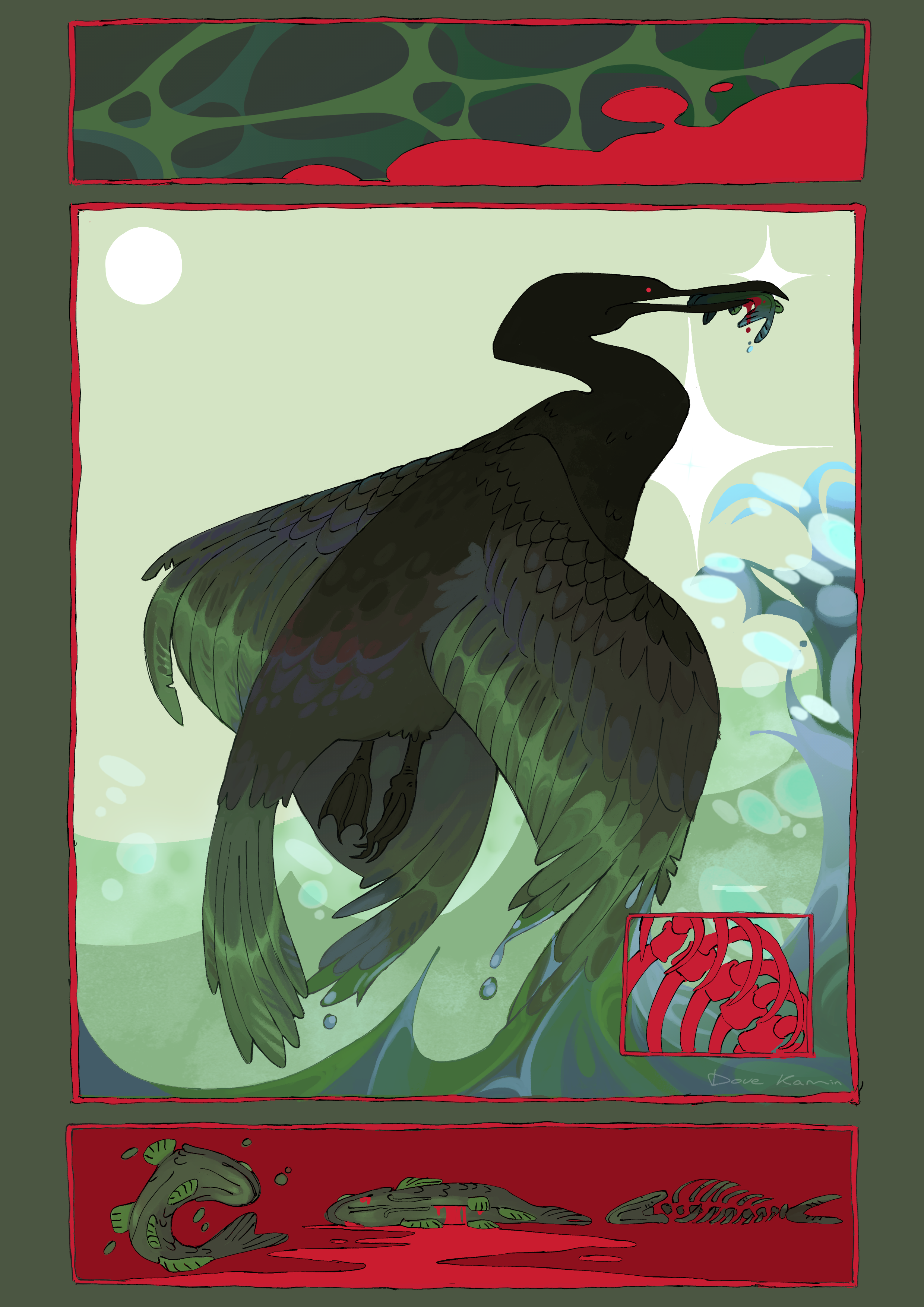 Dovile Kaminskaite - Cormorant. Digital Illustration